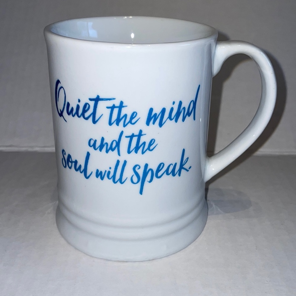 Fringe “Quiet the Mind and the Soul will Speak” mug  12 oz